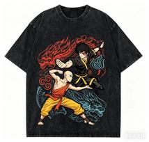 Avatar The Last  Washed T-shirt 2026 New Model personality Clothes shirt Year round clothing Streetwear Trendy Couples 2XL black