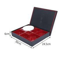 Japanese Style Bento Box Meal Prep Container Fruits with Bowl 6 Compartments Sealed Lunch black