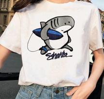 Sharka Surf Unisex Tee, Shark Play Surf Shirt, Funny Shark T shirt, 150 gray
