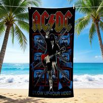 1Pc Acdc Guitarist Rocks Stage Beach Towel Quick Dry Multiuse For Beach Pool Gym Yoga Home Travel Christmas Halloween Xmas Gift L1134 80cmx160cm(31x63inch)
