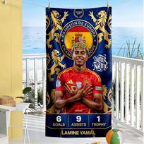 Lamin Yamal Customized Name Beach Towel Super Soft Microfiber Quickdry Fabric 70cmx140cm(27x55inch)