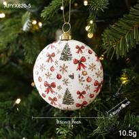 Vintage Pattern Xmas Hanging Decoration Foam Holiday Tree Charm  Christmas Tree Decor Paper Bow