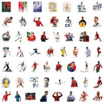 Cristiano Ronaldo Graffiti Stickers: 50 Waterproof Designs for Car, Luggage, and Water Bottles. beige