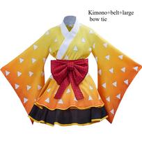 Cosplay Dress Maid Kimono Costume Halloween Inosuke Role Play Stage Outfit Anime Cartoon Female Party Uniform Dress L beige