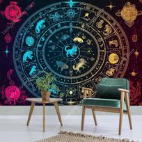 Zodiac Astrology Tapestry Vibrant Constellations Horoscope Symbols Spiritual Meditation Home Office Dormitory Bedroom Decor Gift 150X180CM
