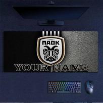 Custom Name,PAOK Mouse Pad, Large Gaming Desk Mat, Non-slip XXL Mousepad for Laptop & Tablet, Mini PC Playmat with Stitched Edges 50cmx100cm(19.6x39.4inch)