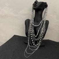 Trendy Sweet Spicy Girl Multi-layer Bead Tassel Necklace & Choker gray