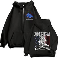 Anime JoJo Bizarre Adventure STEEL BALL RUN Johnny Joestar Zipper Hoodies Men Women Clothing Zip Up Sweatshirt Jacket Streetwear M juoda