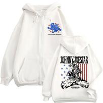 Anime JoJo Bizarre Adventure STEEL BALL RUN Johnny Joestar Zipper Hoodies Men Women Clothing Zip Up Sweatshirt Jacket Streetwear M balta