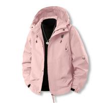 Men's Hooded Casual Autumn/Winter Windbreaker & Workwear Couple's Jacket L rožinė