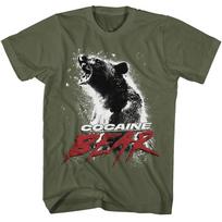 Cocaine Bear Movie Poster Light Military Green Adult T-Shirt M