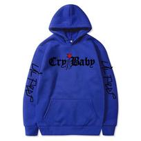 Men's European Size Lil Peep Rose 'Cry Baby' Winter Hoodie XS mėlyna