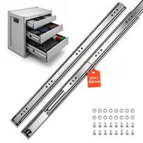 VEVOR Heavy Duty Drawer Slides, 70 cm 120.2 kg Load Side Mount Rails, for Cabinets, Kitchen, Workbench, RV, 3-Fold Full Extension Ball Bearing Rails 70 x 5.3 x 1.9 cm
