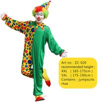 2025 New adult Circus Clown Cosplay Costumes Stage Performance Halloween Clown Role Play  Supply for Birthday Carnival 5XL(height175-190cm) green