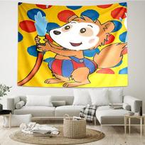 Bobo Print Tapestry, Backdrop, Easy Setup, Ideal for Bedroom, Office & Living Room, with Aesthetic Wall Hanging Decor. 180cmx230cm