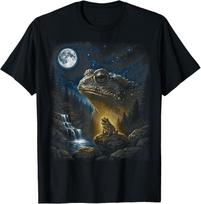 Frog Howling at Moon 90's Retro Nature Forest Animal Graphic T-Shirt 100