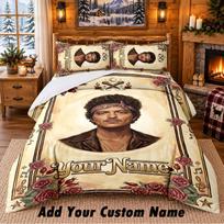 Bruno Mars Custom Name 3Pcs Bedding Set 1 Bed Sheet 2 Pillowcases Bedroom Home Decor 135cmx200cm black