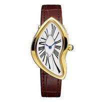Dopamine medieval shaped watch melting twisted shaped fashion high-end niche design men's and women's quartz watch white