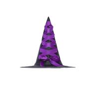 „Pasidaryk pats“ Helovino šluotos papuošalai Animacinių filmų raganos puošniai papuošalai Helovino raganos kepurė Helovinas Dark Purple-Hat purple