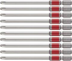 VESSEL 40V Compatible Phillips Head Screw Bit x 100 GS10P2100DF Single-Ended +2 (10-Piece Set)