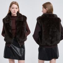 Detachable Sleeves Fur Jacket Knit Patchwork Coat Women Winter Warm Streetwear Jacket Vest New Fleece Jacket Y2K Design Clothing M