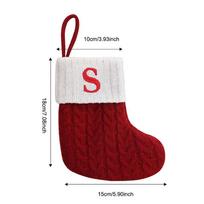 Knitted Cat Paw Snowflake Christmas Stocking Ornament with Embroidered Letter white