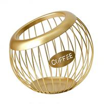 Spherical Coffee Capsule Holder Large Capacity Coffee Pod Basket Metal Wire Fruit Bowl Snack Storage for Home Kitchen auksas