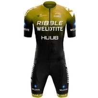 One-piece Cycling Suit, Triathlon Onesie, Short-sleeved Bicycle, Breathable and Quick-drying Pulley Clothing 2XL black