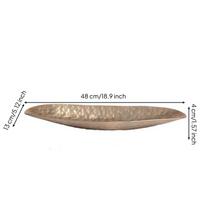 Hammered Metal Tray Sculptural Boat Low-Profile for Dining Table, Sideboard S auksas