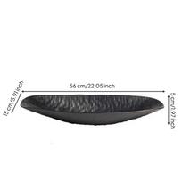 Hammered Metal Tray Sculptural Boat Low-Profile for Dining Table, Sideboard M juoda