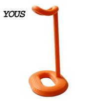 Gaming Room Accessories 3D Printed Headphone Stand, Modern Curved Headset Holder for Desktop Desk Accessory Storage, Display Rack Office Study oranžinė