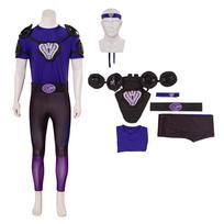 Vyriškas Dodgeball baltas Goodman Crazy Purple Cobra kostiumas Apranga Baltas Goodman prabangus sportinis kostiumas Helovino vakarėlio uniforma XL black