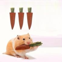 3/6Pcs Carrot-Shaped Small Pet Chew Toys, Promote Dental Health, Suitable for Hamsters, Rabbits, Guinea Pigs & Hedgehogs brown