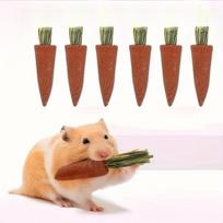 3/6Pcs Carrot-Shaped Small Pet Chew Toys, Promote Dental Health, Suitable for Hamsters, Rabbits, Guinea Pigs & Hedgehogs