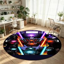 Skibidi Toilet Printed Round Crystal Velvet Rug Soft Non Slip Floor Carpet For Bedroom Holiday Gift 80cmx80cm gray