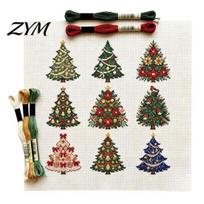 Christmas Cross Stitch Kit Kit, Winter Holiday DIY Embroidery Xmas Handcraft Kits Tree Craft for Adults, Home Decor Handmade Decorations G gray