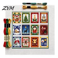 Christmas Cross Stitch Kit Kit, Winter Holiday DIY Embroidery Xmas Handcraft Kits Tree Craft for Adults, Home Decor Handmade Decorations C