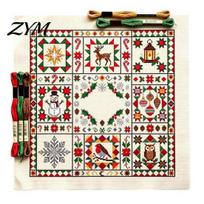 Christmas Cross Stitch Kit Kit, Winter Holiday DIY Embroidery Xmas Handcraft Kits Tree Craft for Adults, Home Decor Handmade Decorations F
