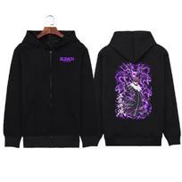 Sosuke Aizen BLEACH Anime Graphic Zip Up Hoodie Harajuku Fashion Streetwear Men Women Long Sleeve Fleece Zipper Hooded Jacket M blue