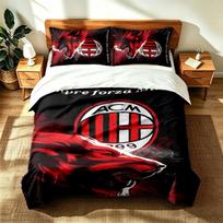 AC Milan (5) 3pc set suitable for master bedrooms soft and comfortable an ideal gift for family and friends Includes one duvet cover and two pillowcas 135cmx200cm