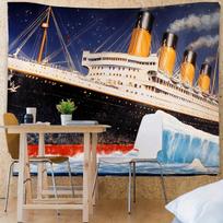 1 Titanic and iceberg oil painting banner background, suitable for birthdays, holidays, parties, multiple sizes to choose from 70.9x43.3inch/180*110cm