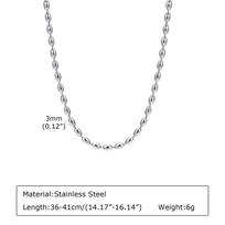 2mm/3mm Oval Beaded Chain Necklace, Ball Beaded Choker for Women Girls Layered Jewelry white