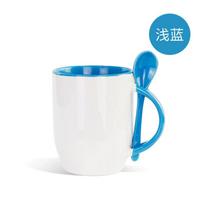 330ml 11oz sublimacinis keramikinis puodelis sublimacinis puodelis su šaukšteliu sublimacijai 301-400ml šviesiai mėlyna spalva