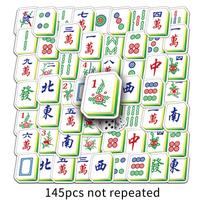 145 Full Set Of Mahjong  Creative Chinese Style Decorative Water Cup Suitcase Computer Mobile Phone Case New Year Decals green