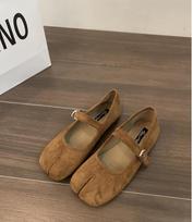 Madingi 2025 m. Japoniško stiliaus Tabi Ninja batai Moteriški Retro Suede Plokščiapadžiai Split Kopyto Pirštas Valties Batai Femme Mary Jeans Mocasins Balerinos Batai 40 chaki