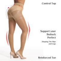Black Pressure Thin Pressure Socks, Shaping Legs Pantyhose S beige