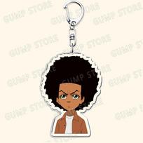 Klasikiniai komiksų ir anime Boondocks raktų pakabukai aksesuarams, krepšiams Huey Riley Scarface Freeman raktų pakabukai papuošalai gerbėjų dovanos black
