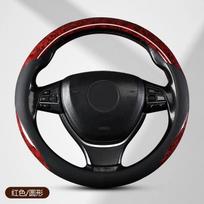 Keturių sezonų universalus itin plonas anglies pluošto neslystantis ir prakaitą sugeriantis aukščiausios klasės persiko medienos grūdelių automobilio vairo dangtelis black