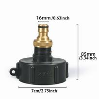 1pc IBC Tote Barrel Faucet - Durable Plastic, Garden Hose Adapter for Watering & Lawn Care gray