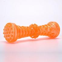 Durable Bite Resistant Rubber Dog Chew Toy Interactive Puppy Game Bone Sturdy Pet Toothbrush Toy orange